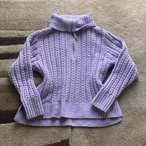 Aerie Lilac Cable Knit Turtleneck Sweater